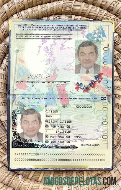 Passaporte do Reino Unido da Grã-Bretanha e Irlanda do Norte (2015 2020) Visual fotográfico exemplo real
